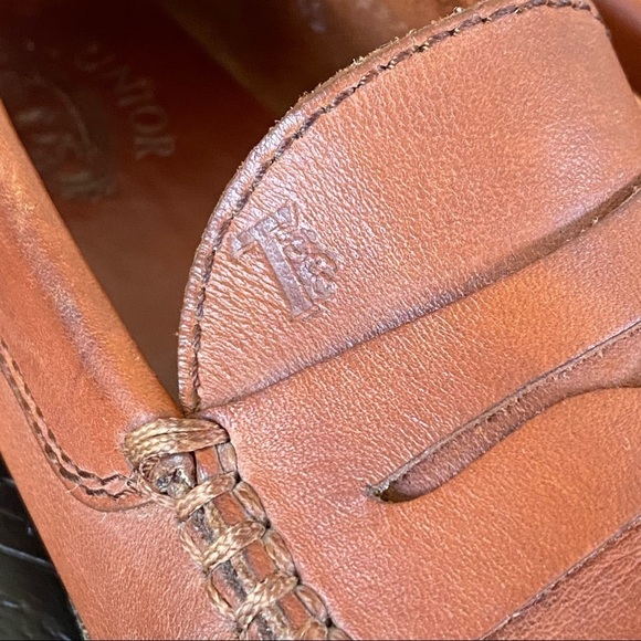 TOD'S JUNIOR EU 35 Unisex Penny Loafers in Saddle Italian Leather Preppy US 3.5 - Picture 3 of 9